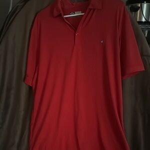 Callaway Red stripes Polo Shirt Classic Sporty Design / Golf Shirt